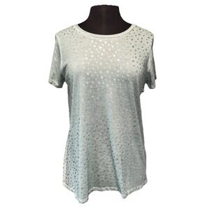 NEW Dantelle Seashell Foil Oil Dye Top Women's Size‎ M Cottonwood Short Sleeve